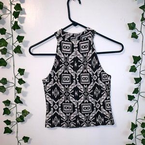 Women's Geometric Halter Crop Top